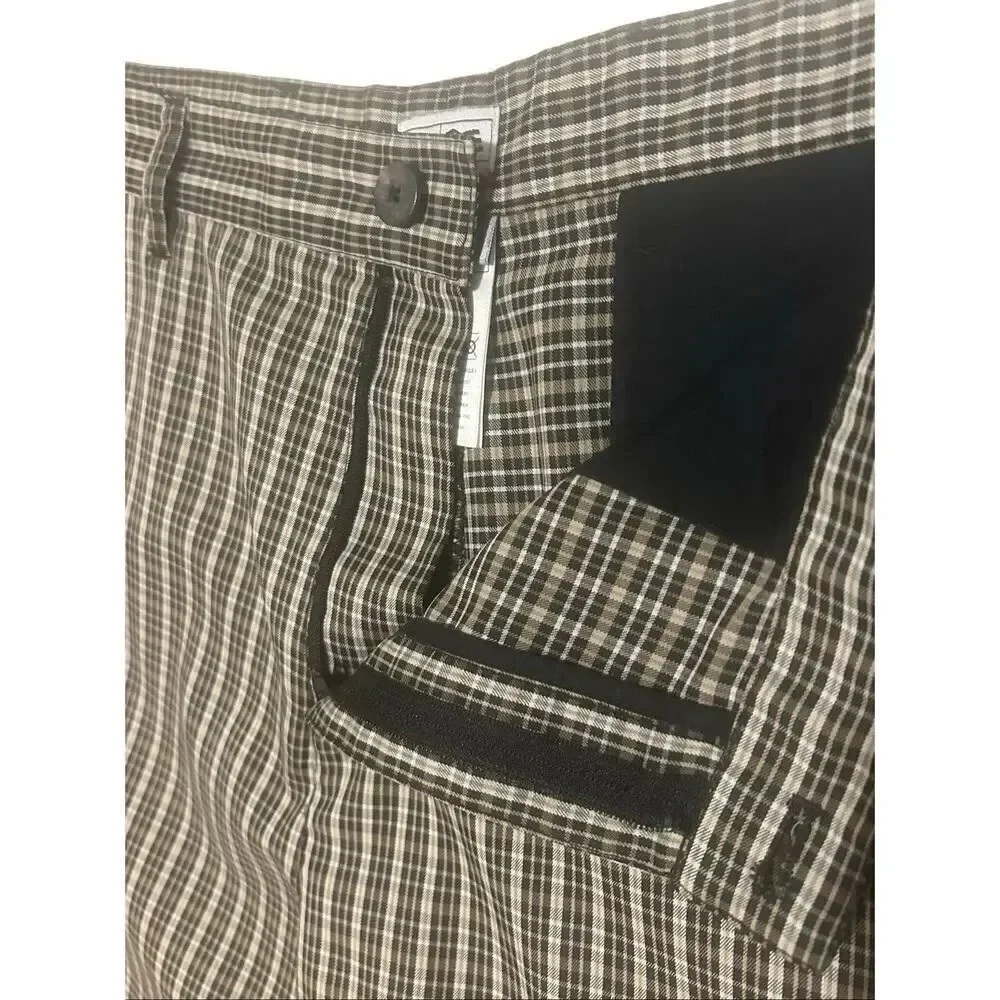 Adidas Performance Activity Golf Shorts Brown Black Plaid Men’s Size 34